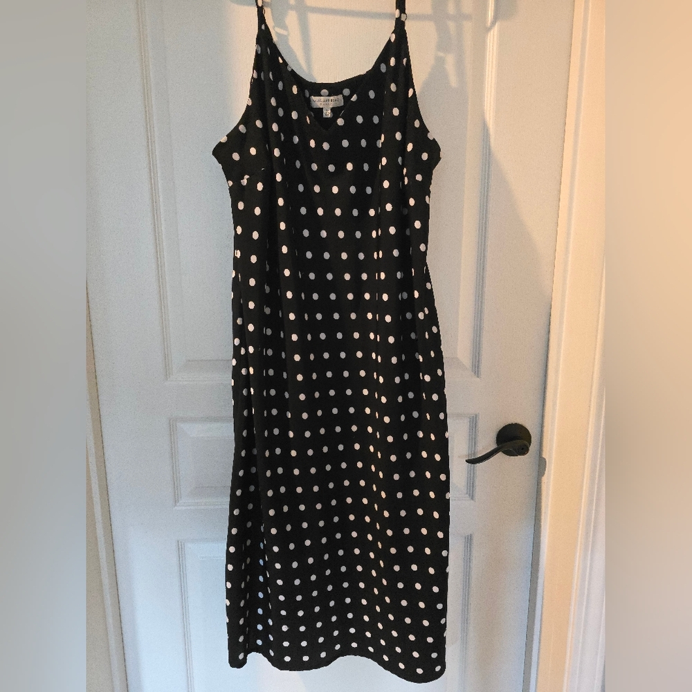 We Are All Stardust Black & White Polka Dot Slip DressSize: 3X (fits like a 2X)